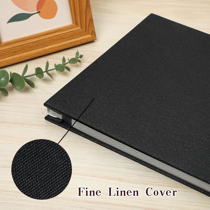 Spbapr Large Photo Album Self Adhesive Linen Cover Magnetic Scrapbook Album DIY Scrap Book 40 Black Sticky Pages for 3x5 4x6 5x7 8x10 Pictures with A Metal Pen - Image 3